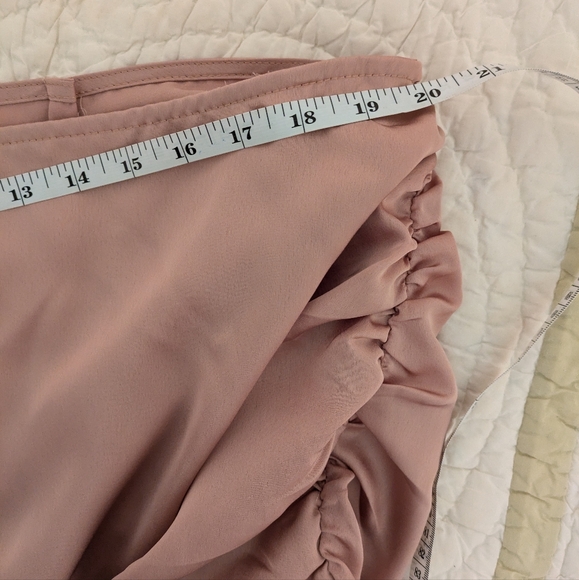 PrettyLittleThing Silky Pink Skirt with Layered Fringe- 1X - Picture 4 of 6